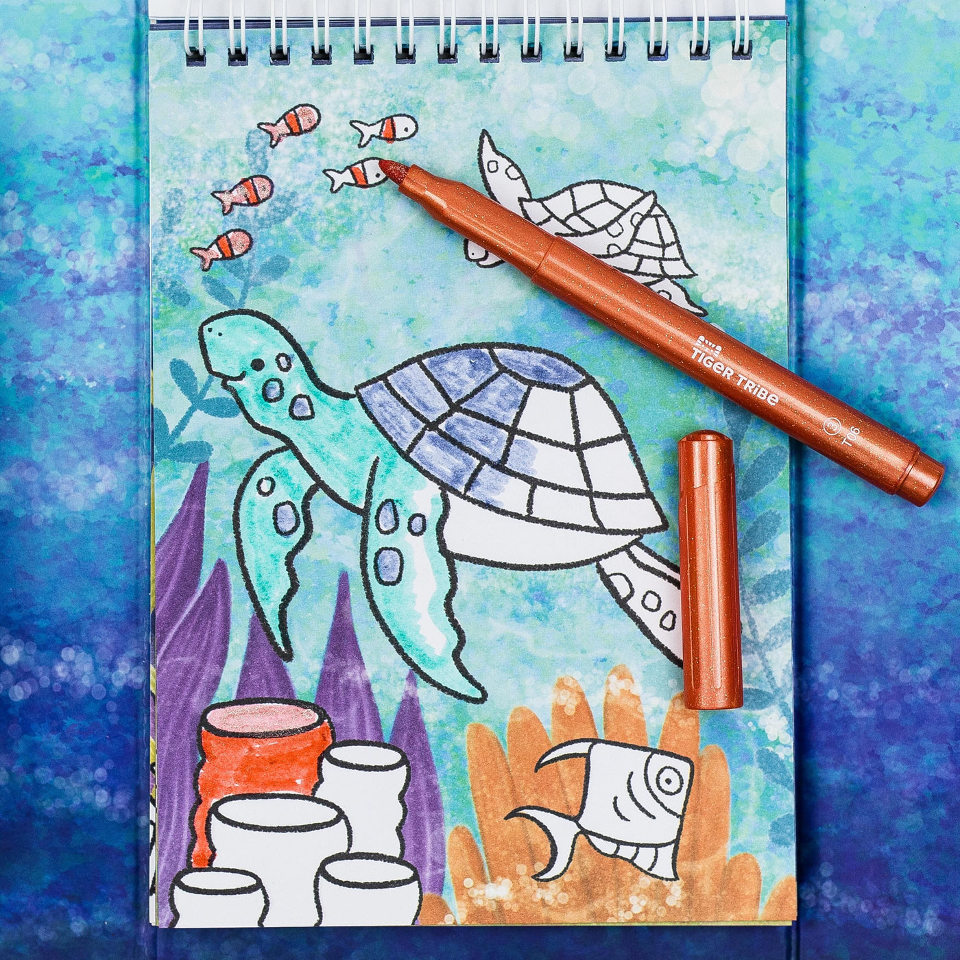 Tiger Tribe - Shimmer Colouring Set - Sea Life Activity & Craft Tiger Tribe 