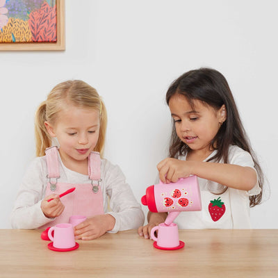 Tiger Tribe - Silicone Tea Set | Strawberry Patch Pretend Play Tiger Tribe 
