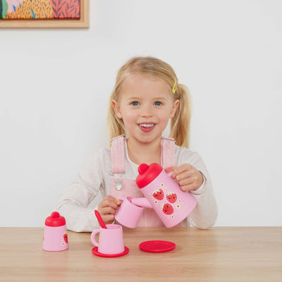 Tiger Tribe - Silicone Tea Set | Strawberry Patch Pretend Play Tiger Tribe 