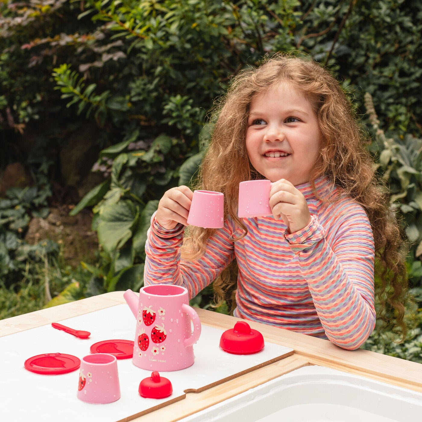 Tiger Tribe - Silicone Tea Set | Strawberry Patch Pretend Play Tiger Tribe 