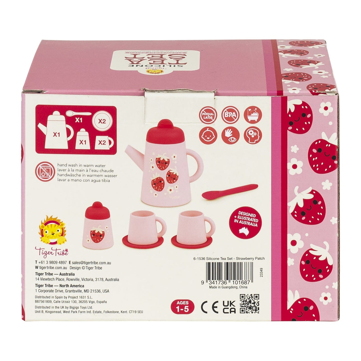 Tiger Tribe Silicone Tea Set - Strawberry Patch Toy Tiger Tribe 