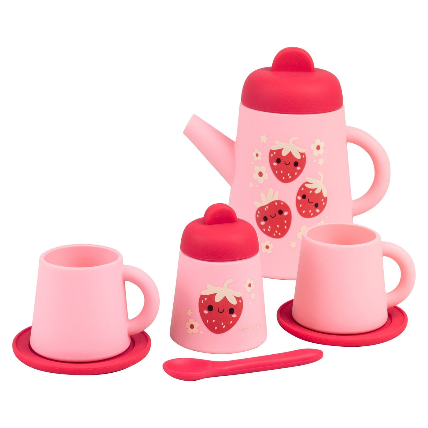 Tiger Tribe Silicone Tea Set - Strawberry Patch Toy Tiger Tribe 