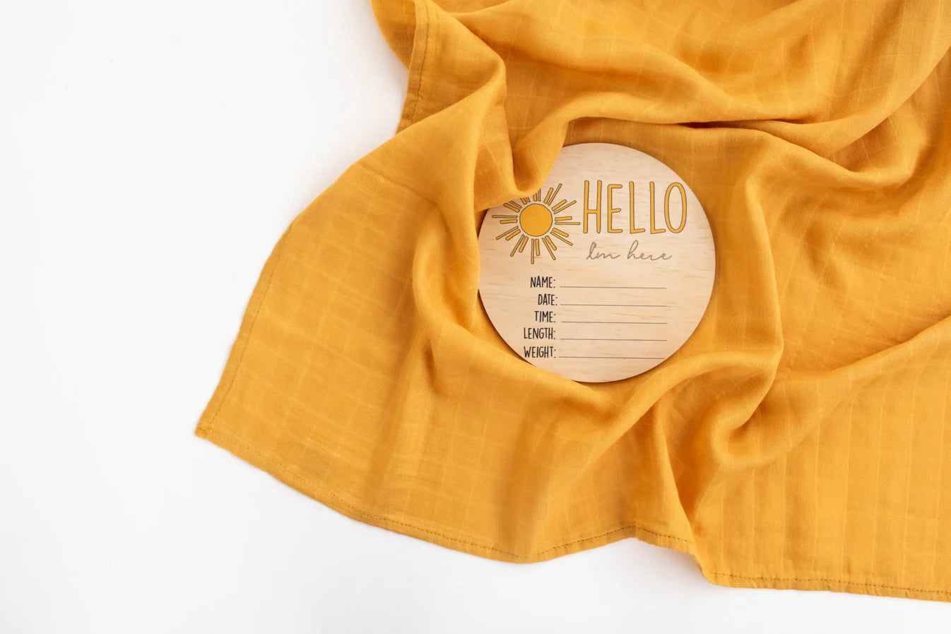 Timber Tinkers - Muslin Swaddle | You Are My Sunshine Mustard Swaddles Timber Tinkers 