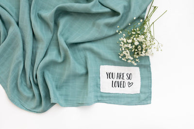 Timber Tinkers - Muslin Swaddle | You Are So Loved Sage Swaddles Timber Tinkers 