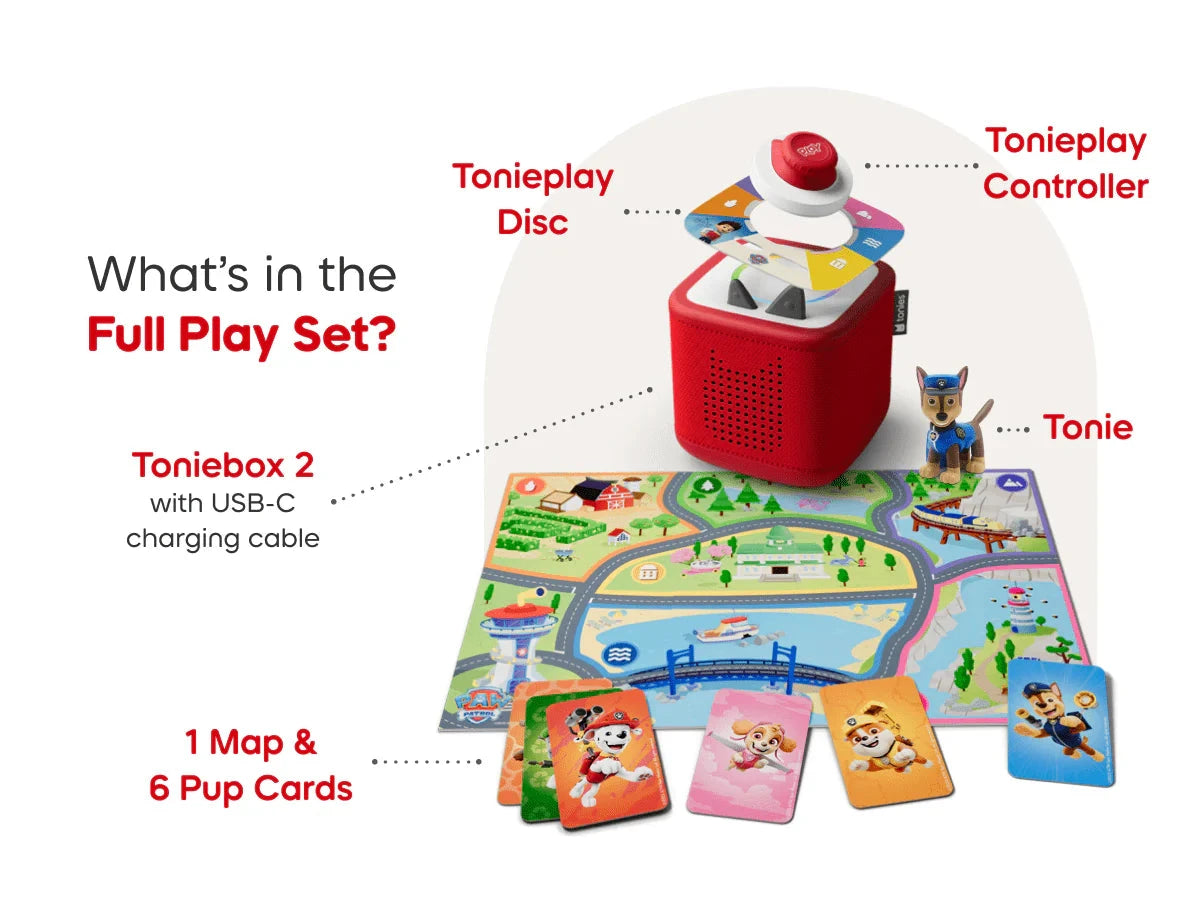 Tonies - Toniebox 2 Full Play Set Paw Patrol | Sunset Red Musical Toy Tonies 