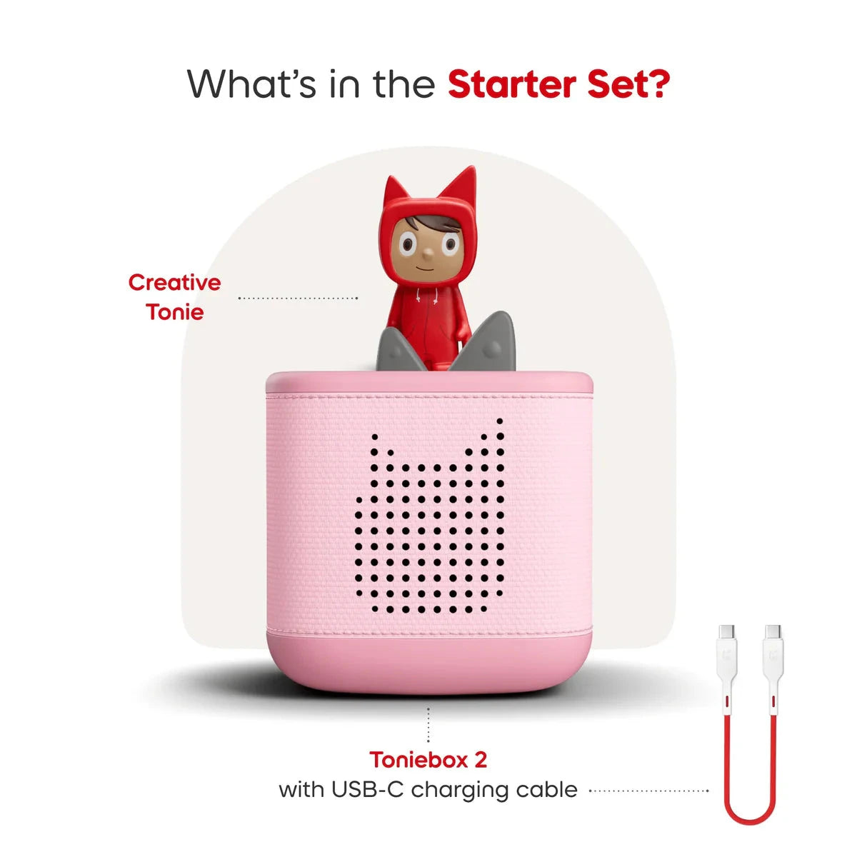 Tonies - Toniebox 2 Starter Set with Creative Tonie | Cloud Pink Musical Toy Tonies 