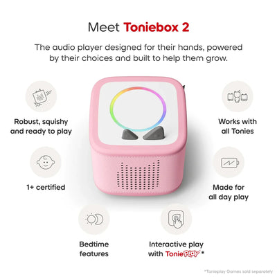 Tonies - Toniebox 2 Starter Set with Creative Tonie | Cloud Pink Musical Toy Tonies 