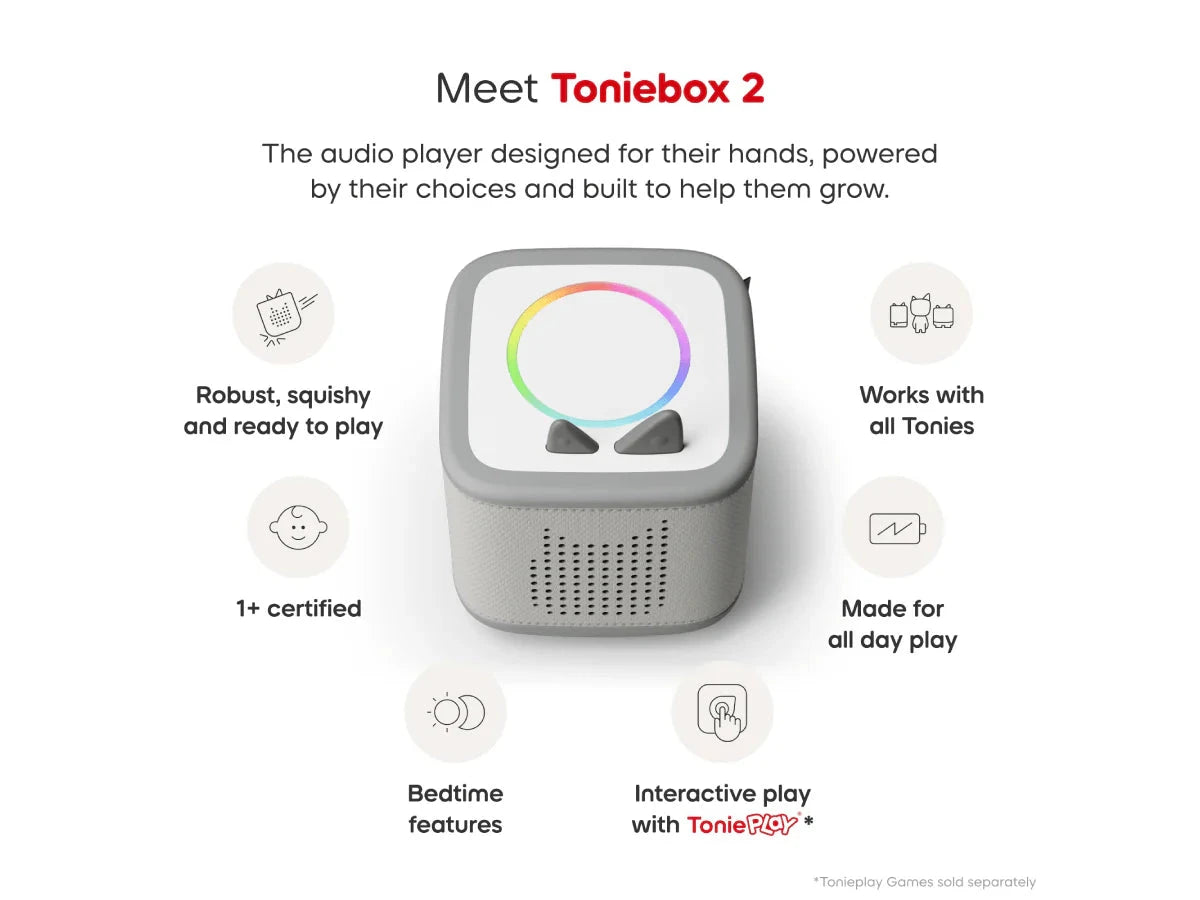 Tonies - Toniebox 2 Starter Set with Creative Tonie | Moon Grey Musical Toy Tonies 