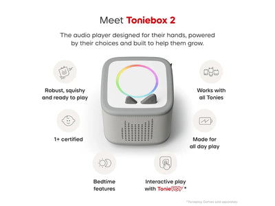Tonies - Toniebox 2 Starter Set with Creative Tonie | Moon Grey Musical Toy Tonies 