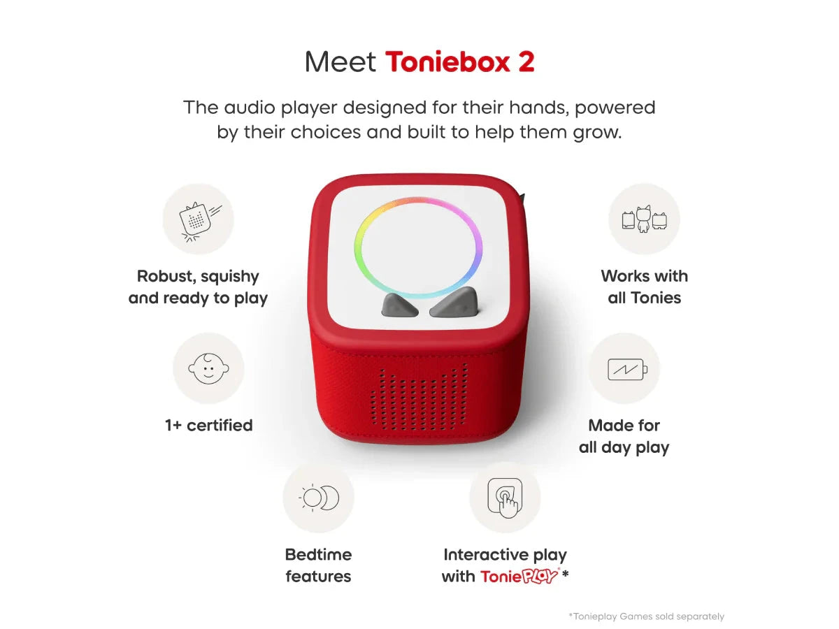 Tonies - Toniebox 2 Starter Set with Creative Tonie | Sunset Red Musical Toy Tonies 