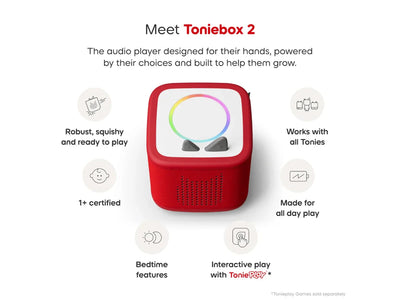Tonies - Toniebox 2 Starter Set with Creative Tonie | Sunset Red Musical Toy Tonies 