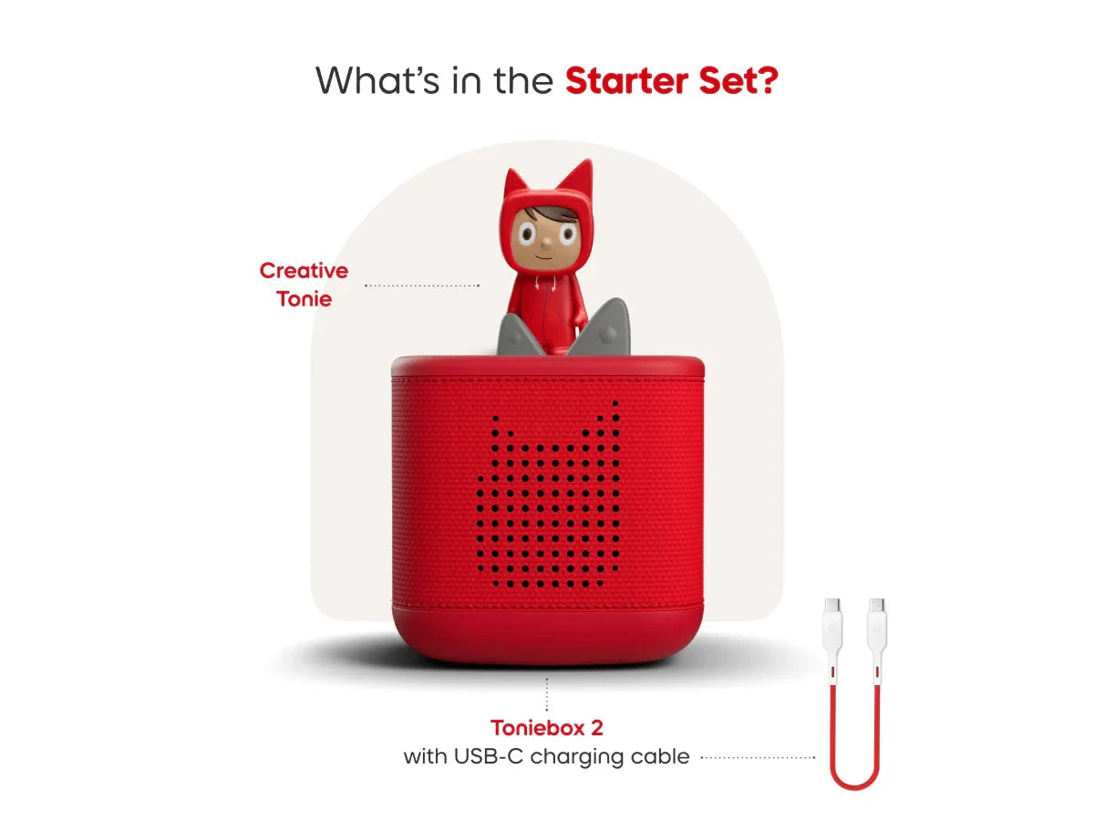 Tonies - Toniebox 2 Starter Set with Creative Tonie | Sunset Red Musical Toy Tonies 