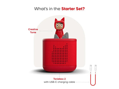Tonies - Toniebox 2 Starter Set with Creative Tonie | Sunset Red Musical Toy Tonies 