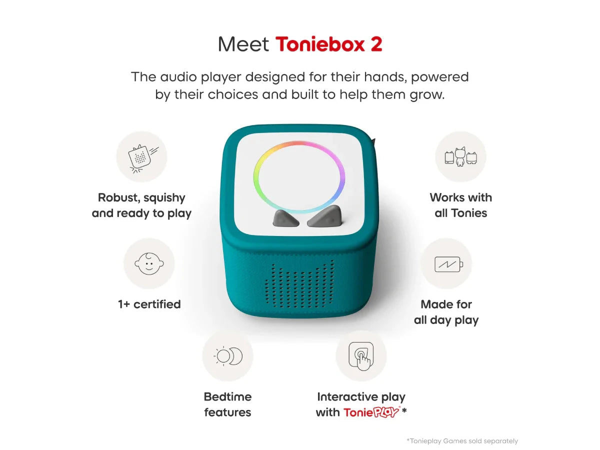 Tonies - Toniebox 2 Starter Set with Creative Tonie | Tropical Teal Musical Toy Tonies 