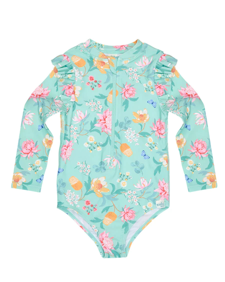 Toshi Ripple Swim Bodysuit - Waratah Mint One-Piece Swimsuit Toshi 