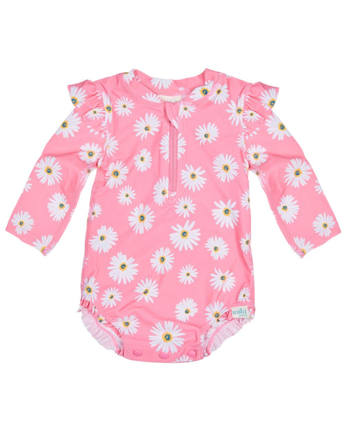Toshi Ripple Swim LS Onesie - Daisy Watermelon