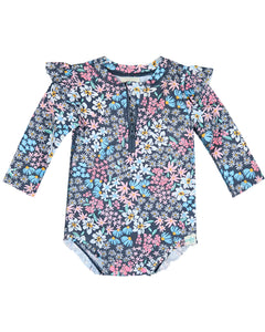 Toshi Ripple Swim LS Onesie - Wattle Dusk