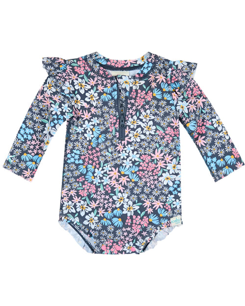 Toshi Ripple Swim LS Onesie - Wattle Dusk