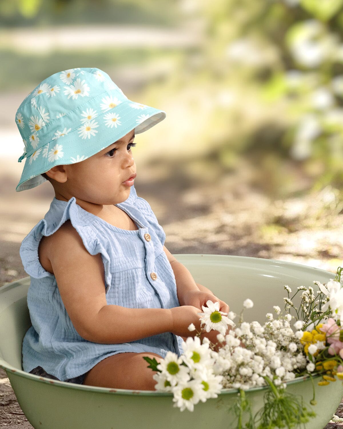 Toshi Spell Sunhat - Daisy Teal Hats Toshi 