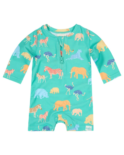 Toshi Splash Swim LS Onesie - Congo Seagrass