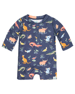 Toshi Splash Swim LS Onesie - Kakadu Moonlight