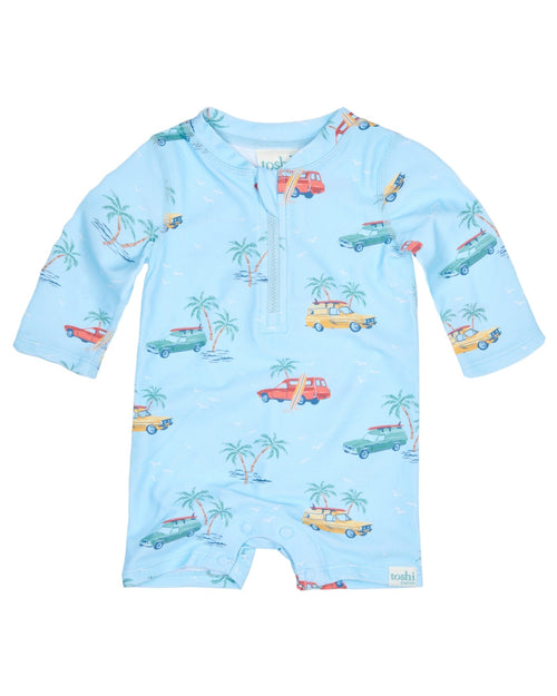 Toshi Splash Swim LS Onesie - Swell Seekers Sky