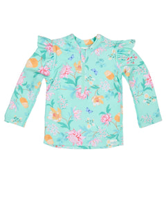 Toshi Splash Swim LS Rashie - Waratah Mint