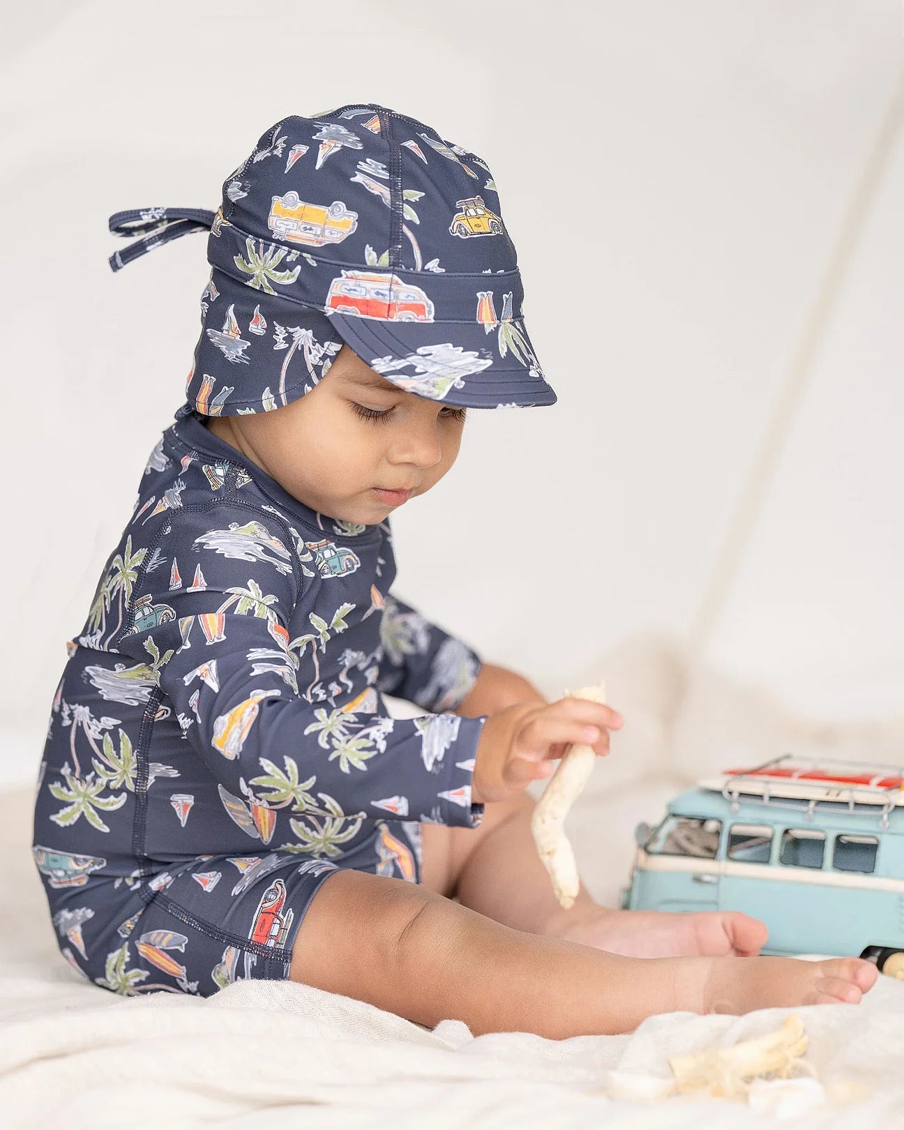 Toshi Swim Baby Flap Cap Classic - Surf Twilight Swim Hats Toshi 