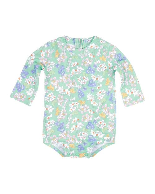 Toshi Swim Baby Long Sleeve Classic Onesie - Sea Blossom