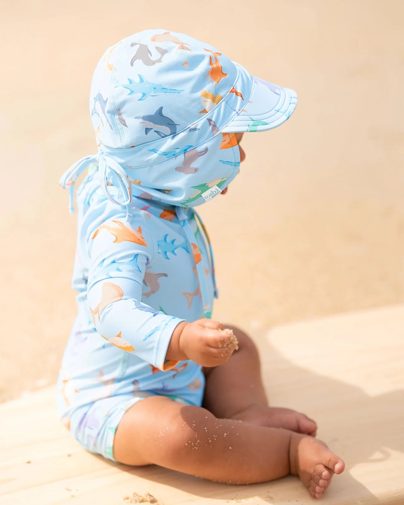 Toshi Swim Baby Long Sleeve Classic Onesie - Sharky One-Piece Swimsuit Toshi 