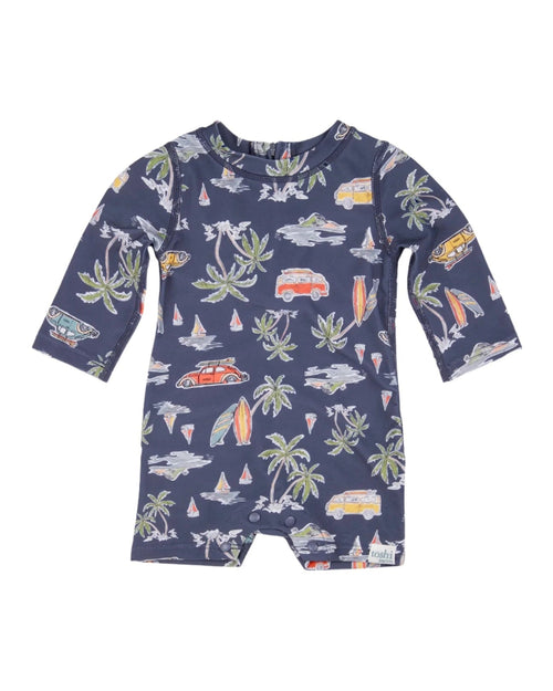 Toshi Swim Baby Long Sleeve Classic Onesie  - Surf Twilight