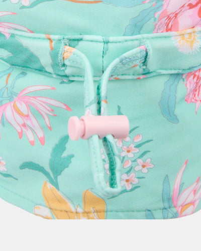 Toshi Swim Paradise Flap Cap - Waratah Mint Swim Hats Toshi 