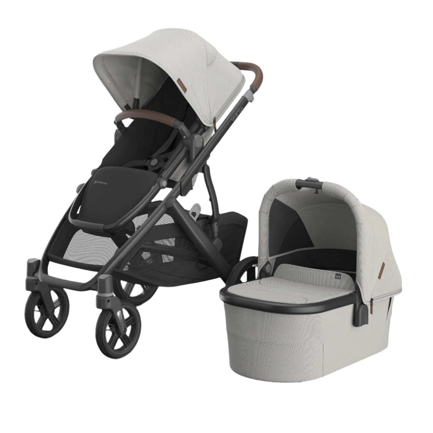 UPPAbaby Vista V3 With Bassinet Savannah - Pearl Grey Jacquard/Carbon Pram Accessories UPPAbaby 