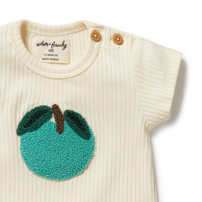 Wilson & Frenchy - Apple Papple Embroidered Organic Tee Short Sleeve T-Shirt Wilson & Frenchy 