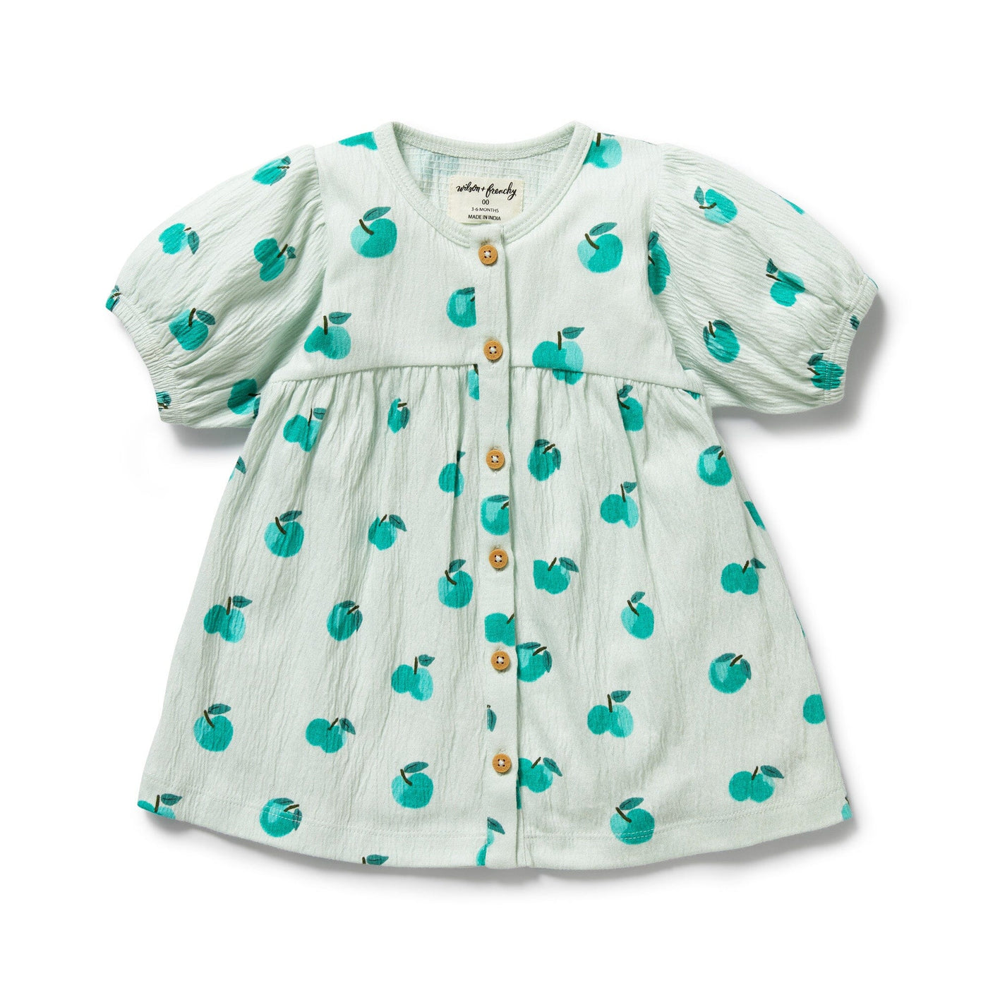 Wilson & Frenchy - Apple Papple Organic Button Dress Short Sleeve Dress Wilson & Frenchy 