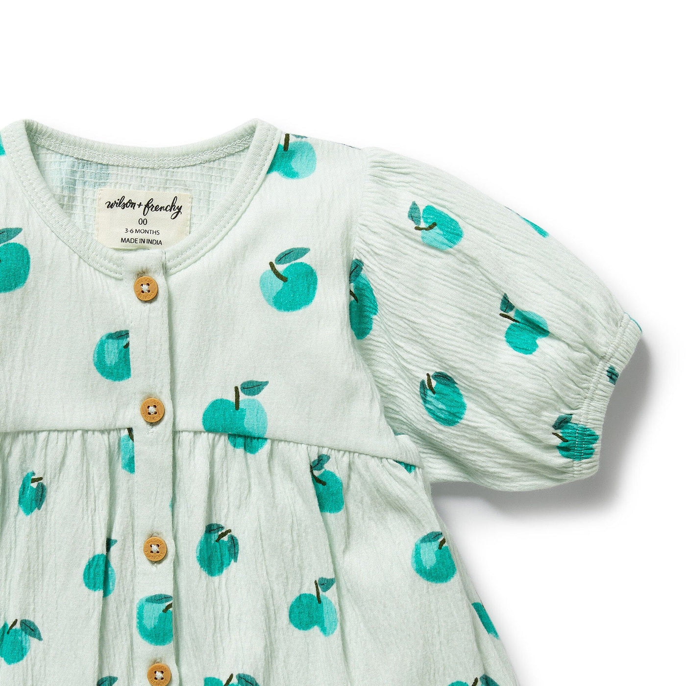 Wilson & Frenchy - Apple Papple Organic Button Dress Short Sleeve Dress Wilson & Frenchy 