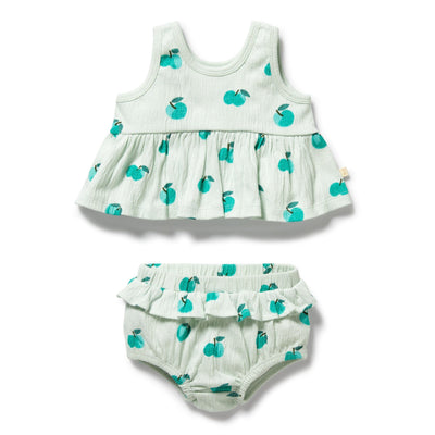 Wilson & Frenchy - Apple Papple Organic Ruffle Set Matching Set Wilson & Frenchy 