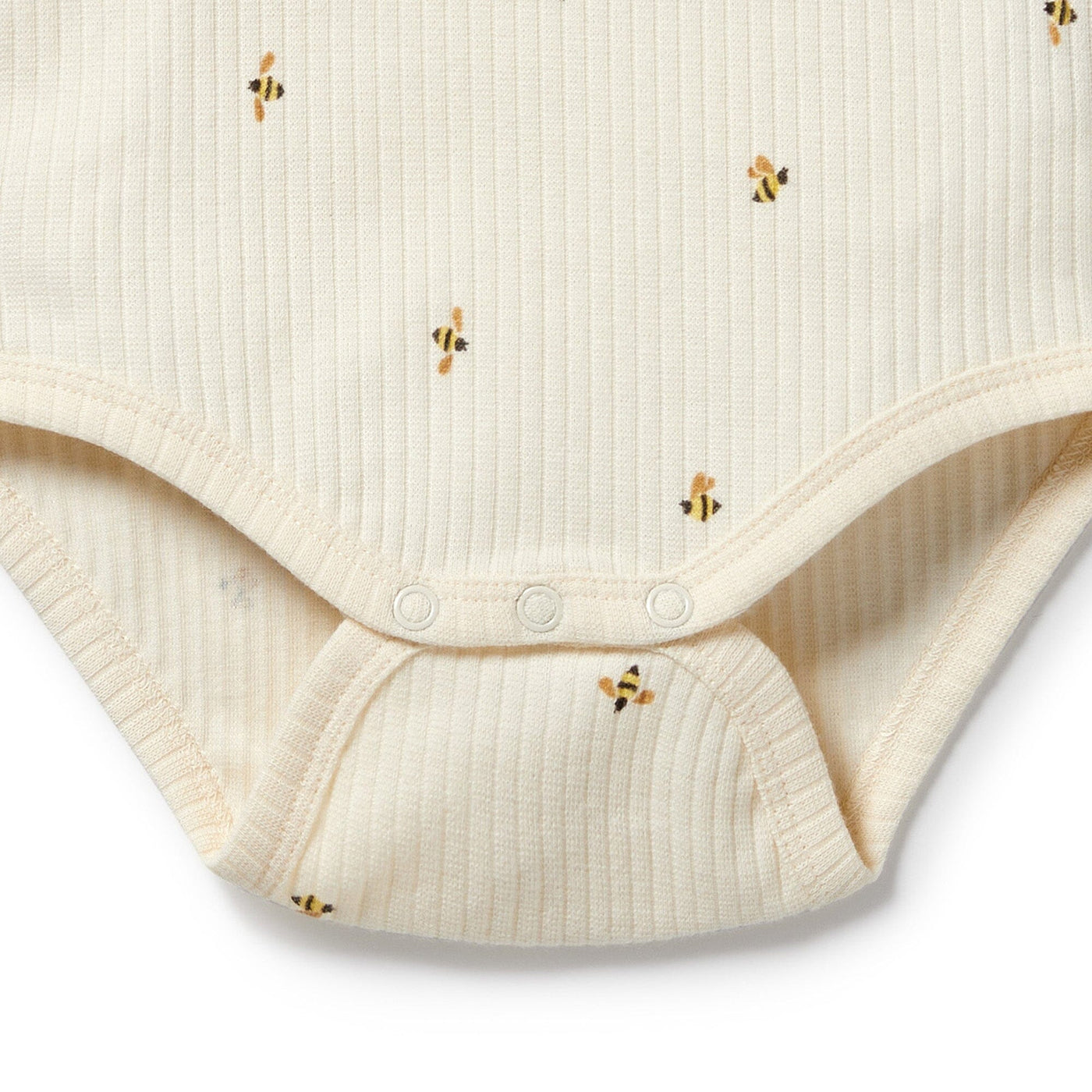 Wilson & Frenchy - Bee Mine Organic Henley Bodysuit Bodysuit Wilson & Frenchy 