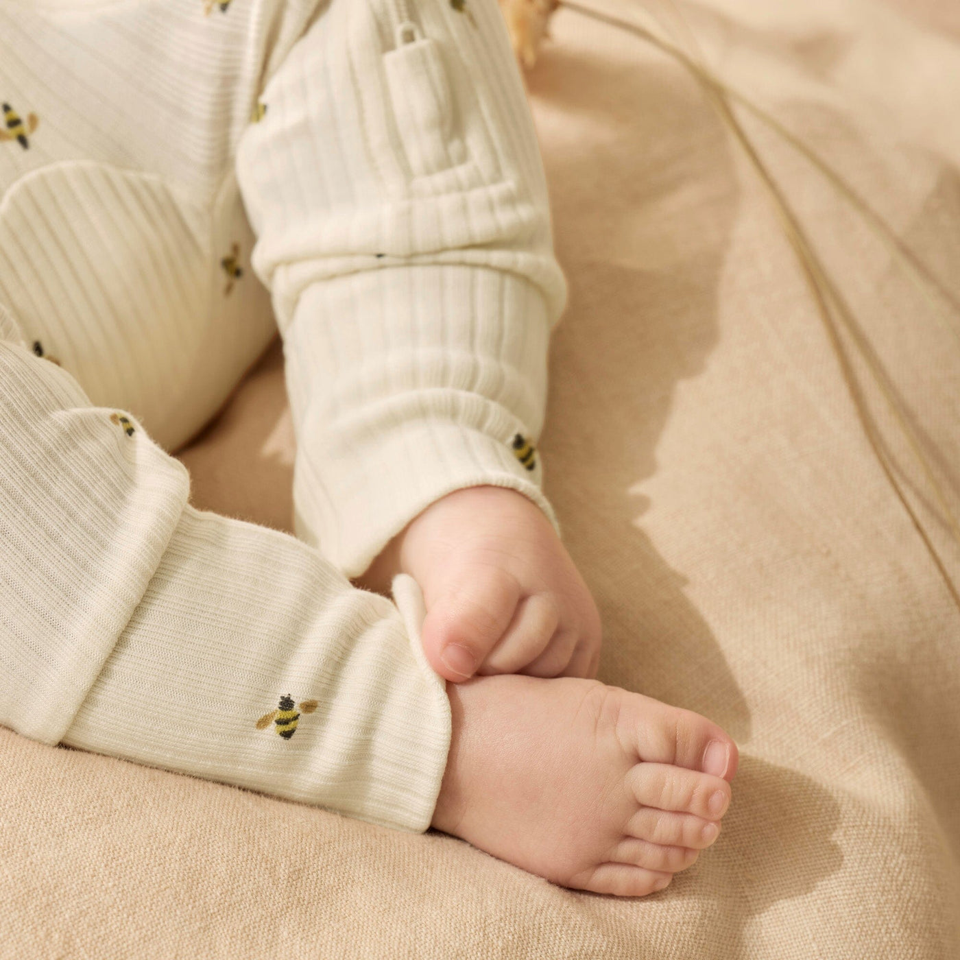 Wilson & Frenchy - Bee Mine Organic Zipsuit with Feet Zipsuit Wilson & Frenchy 