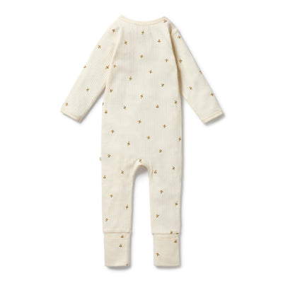 Wilson & Frenchy - Bee Mine Organic Zipsuit with Feet Zipsuit Wilson & Frenchy 