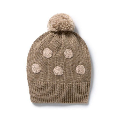 Wilson & Frenchy - Chestnut Organic Knitted Bauble Hat