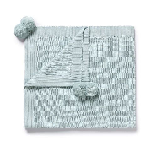 Wilson & Frenchy - Cloud Blue Organic Knitted Blanket