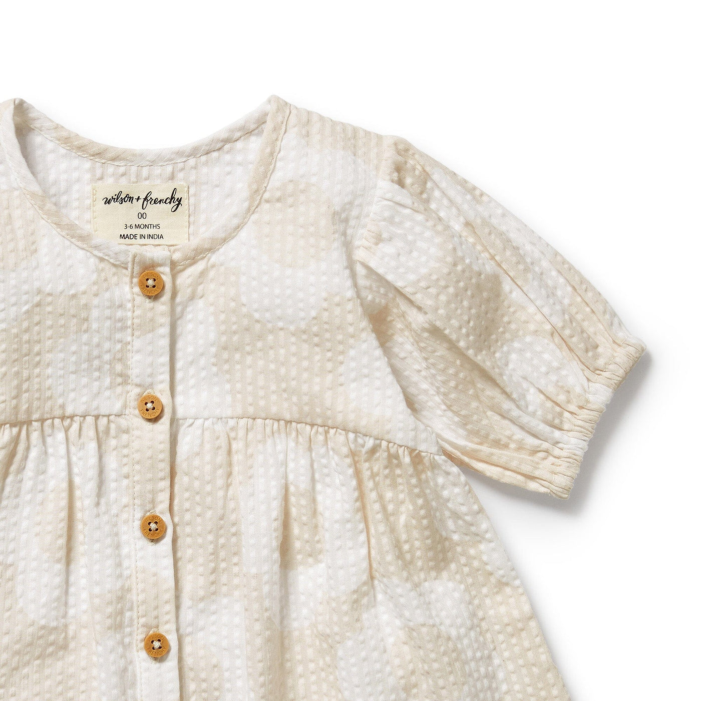 Wilson & Frenchy - Daisy Bloom Organic Button Dress Short Sleeve Dress Wilson & Frenchy 