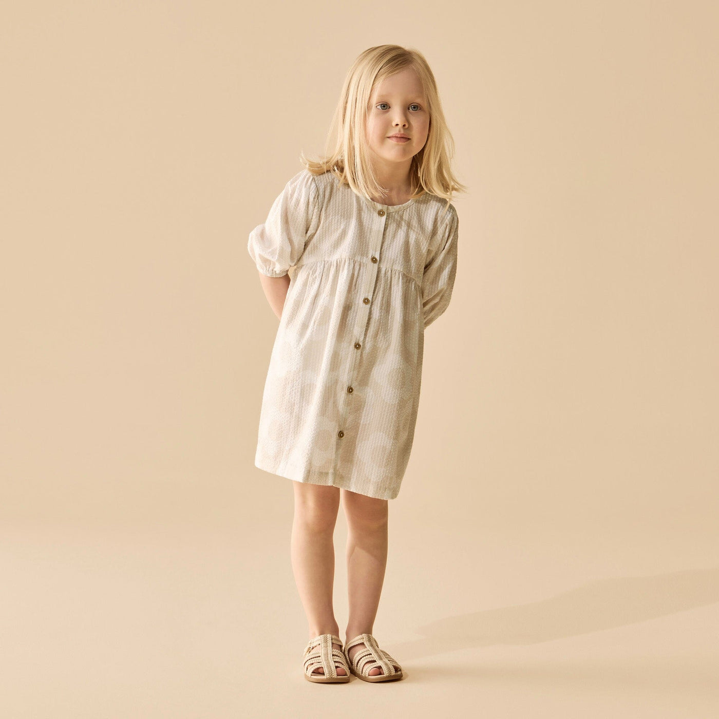 Wilson & Frenchy - Daisy Bloom Organic Button Dress Short Sleeve Dress Wilson & Frenchy 
