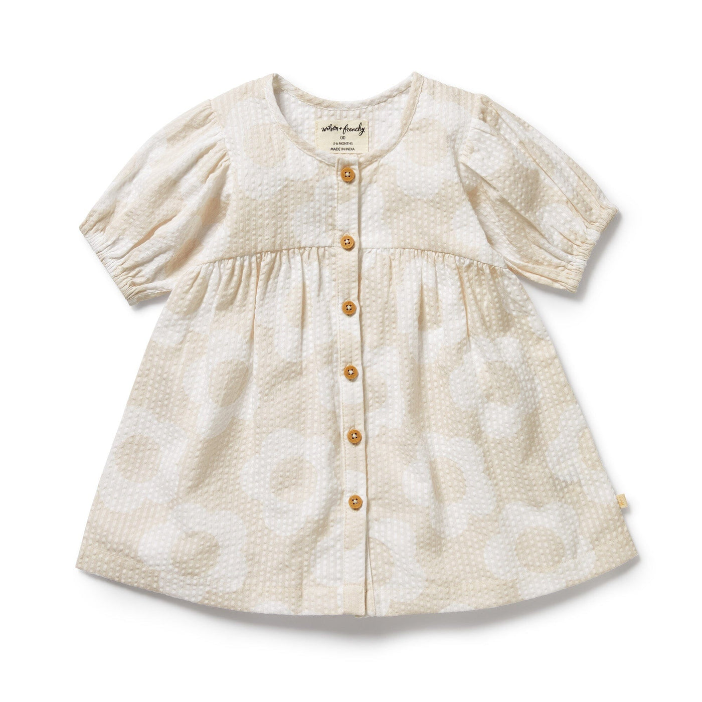 Wilson & Frenchy - Daisy Bloom Organic Button Dress Short Sleeve Dress Wilson & Frenchy 