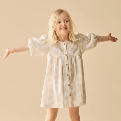 Wilson & Frenchy - Daisy Bloom Organic Button Dress Short Sleeve Dress Wilson & Frenchy 
