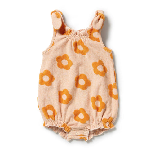 Wilson & Frenchy - Daisy Glow Organic Terry Tie Playsuit