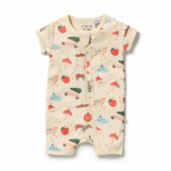 Wilson & Frenchy - Deck the Halls Organic Rib Boyleg Zipsuit Zipsuit Wilson & Frenchy 