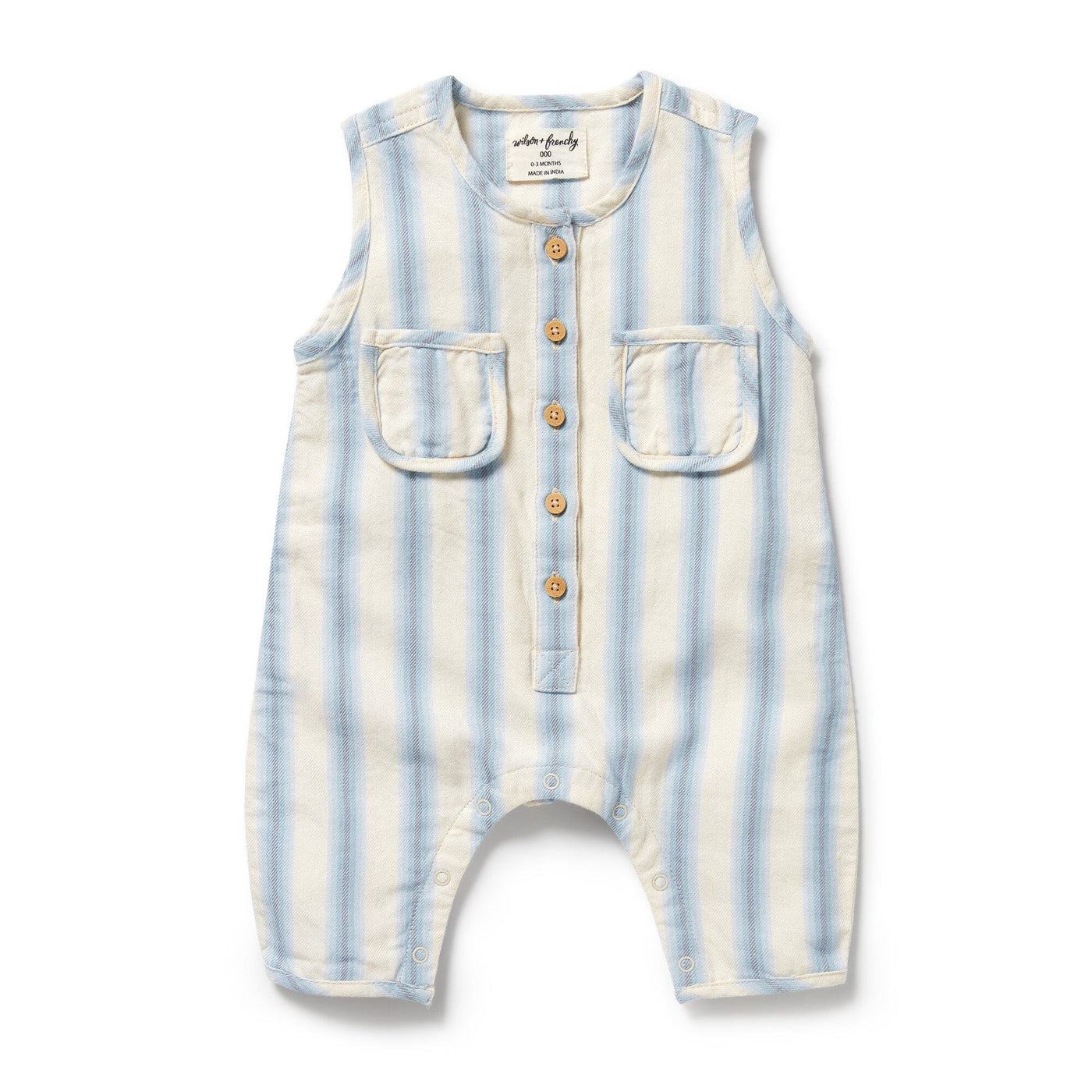 Wilson & Frenchy - Deep Blue Stripe Organic Growsuit Growsuit Wilson & Frenchy 