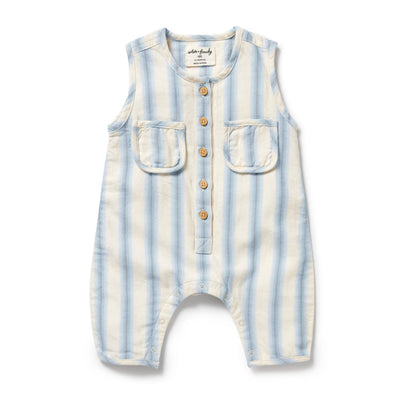 Wilson & Frenchy - Deep Blue Stripe Organic Growsuit Growsuit Wilson & Frenchy 